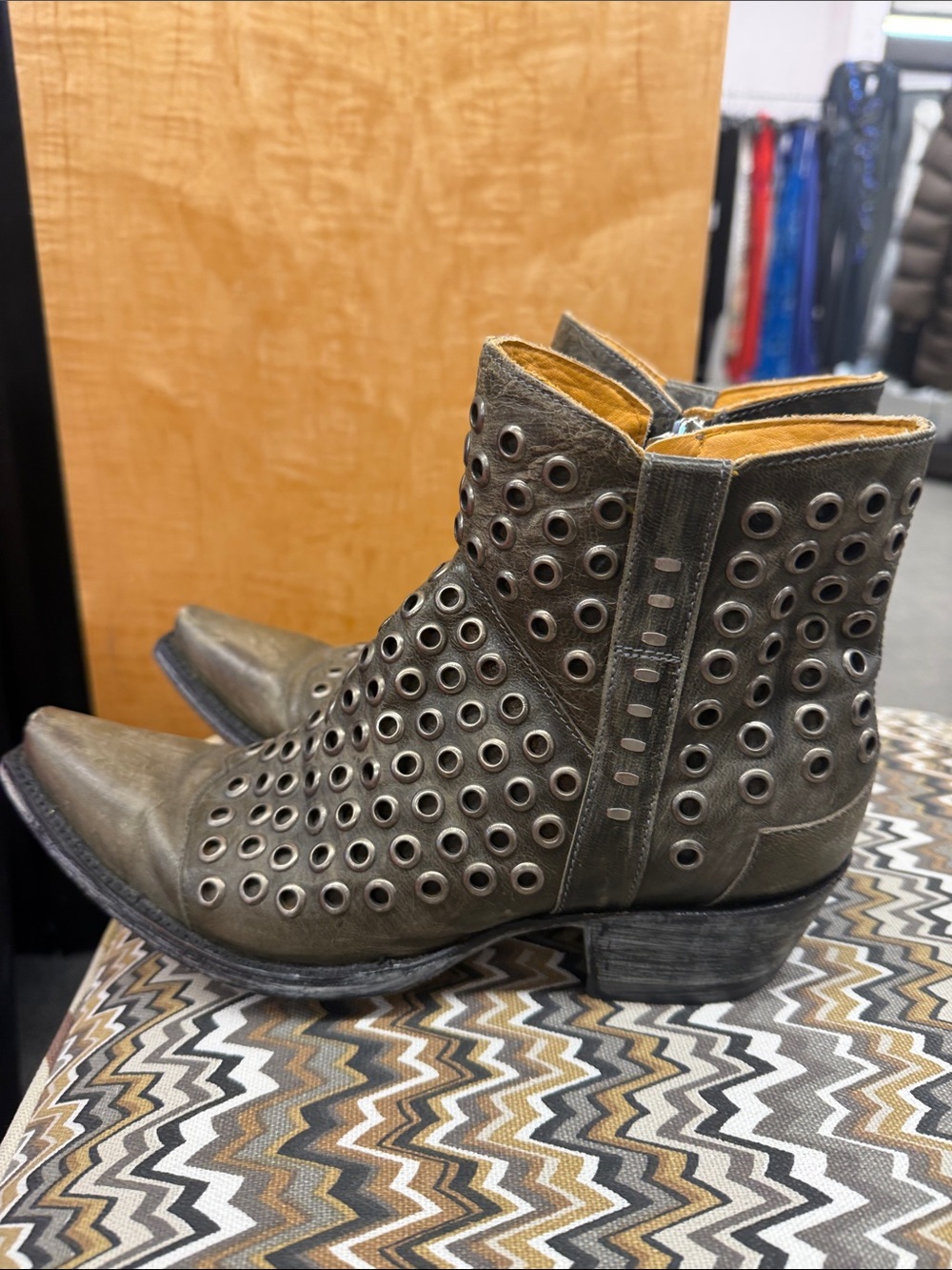 Old Gringo Women's Olive Green Eyelet Ankle Boots